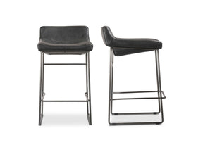 Starlet Onyx Black Leather Counter Stool (Set of 2) by MOES at Eve Furniture