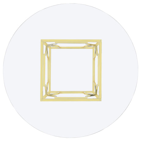 Starlight Clear and Brass Round Glass Top Dining Table by Coaster at Eve Furniture