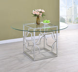 Starlight Round Glass Top Dining Table Clear and Chrome