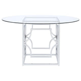 Starlight Round Glass Top Dining Table Clear and Chrome