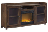 Starmore Brown 70" TV Stand with Electric Fireplace by Ashley at Eve Furniture