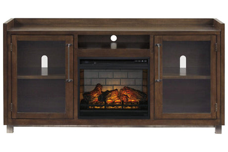 Starmore Brown 70" TV Stand with Electric Fireplace by Ashley at Eve Furniture