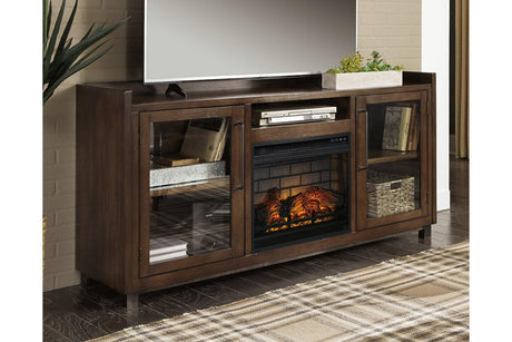 Starmore Brown 70" TV Stand with Electric Fireplace by Ashley at Eve Furniture