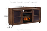 Starmore Brown 70" TV Stand with Electric Fireplace by Ashley at Eve Furniture