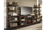 Starmore Brown/Gunmetal 3-Piece Wall Unit with Electric Fireplace by Ashley at Eve Furniture