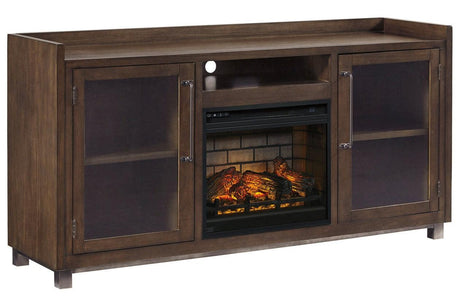 Starmore Brown 70" TV Stand with Electric Fireplace by Ashley at Eve Furniture