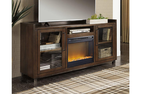 Starmore Brown 70" TV Stand with Electric Fireplace by Ashley at Eve Furniture