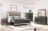 Stars Charcoal LED 5-Piece King Bedroom Set