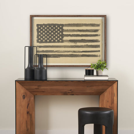 Stars & Stripes by Mercana Studio Hand Embelished Textured Framed Artwork Matted under Glass by Mercana at Eve Furniture