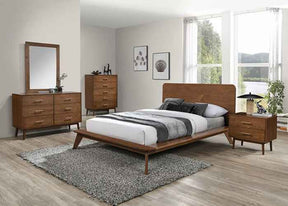 Stathelle Walnut 4-Piece Queen Bedroom Set by Furniture of America at Eve Furniture