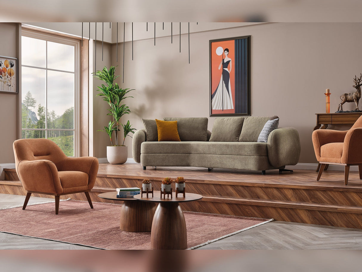 Stationary Green 4 Seater Sofa by Furnia at Eve Furniture
