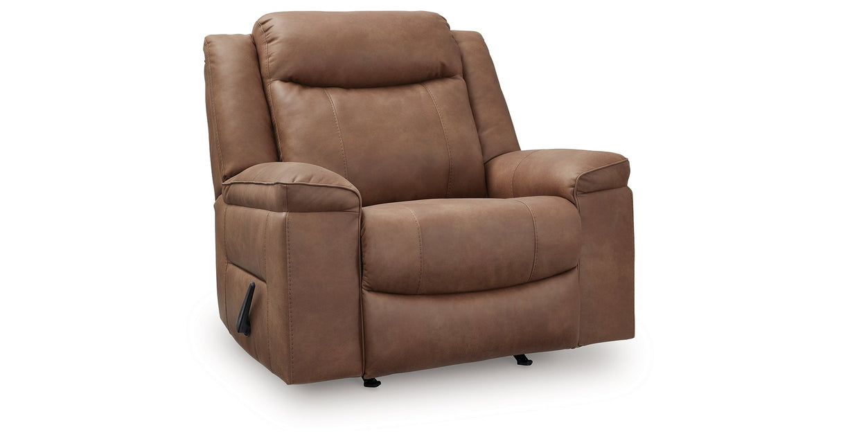 Status Check Caramel Recliner by Ashley at Eve Furniture