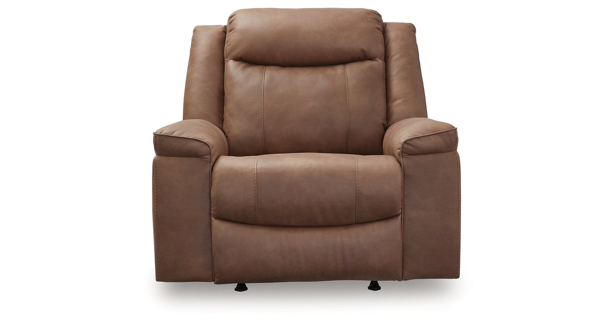 Status Check Caramel Recliner by Ashley at Eve Furniture