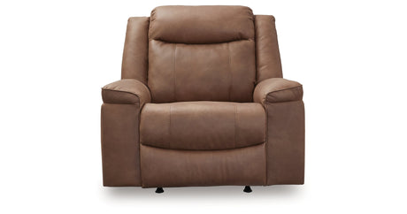 Status Check Caramel Recliner by Ashley at Eve Furniture