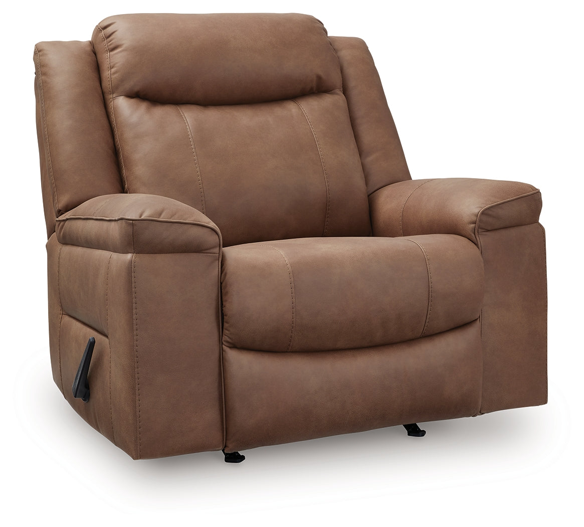 Status Check Caramel Recliner by Ashley at Eve Furniture