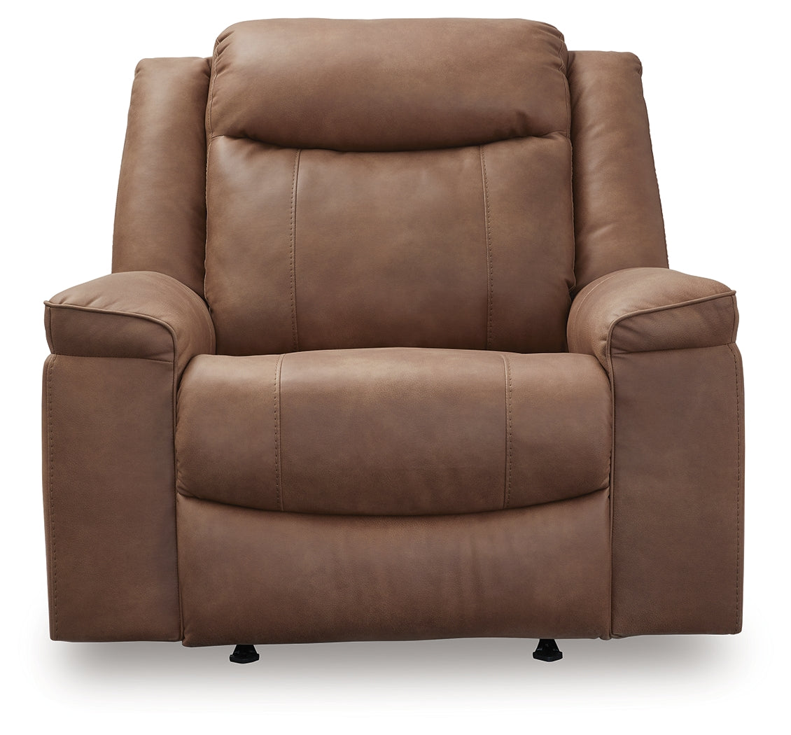 Status Check Caramel Recliner by Ashley at Eve Furniture