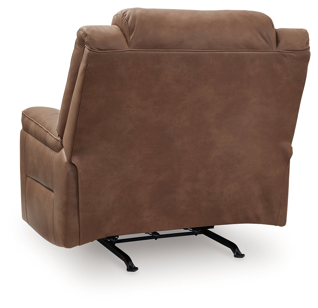 Status Check Caramel Recliner by Ashley at Eve Furniture