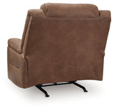 Status Check Caramel Recliner by Ashley at Eve Furniture