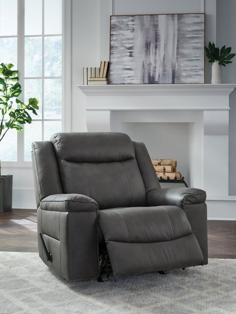 Status Check Shadow Recliner by Ashley at Eve Furniture