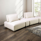 Stavanger Beige Curved 3-Seater Sofa by Furniture of America at Eve Furniture