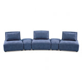 Stavanger Blue Curved 3-Seater Sofa by Furniture of America at Eve Furniture