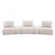 Stavanger Light Brown Curved 3-Seater Sofa by Furniture of America at Eve Furniture