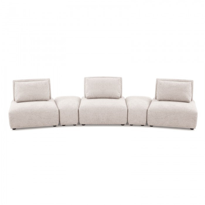 Stavanger Light Brown Curved 3-Seater Sofa by Furniture of America at Eve Furniture