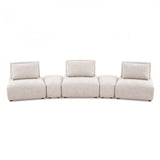 Stavanger Light Brown Curved 3-Seater Sofa by Furniture of America at Eve Furniture