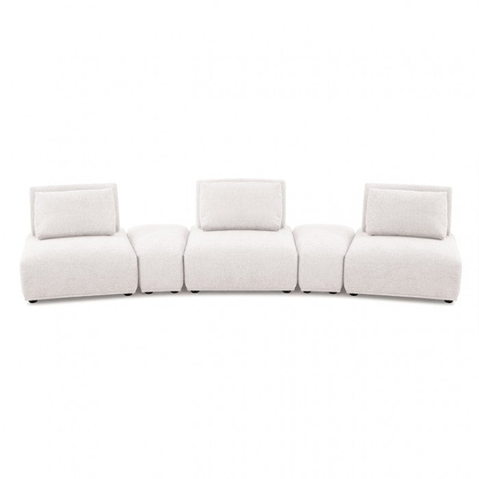 Stavanger White Curved 3-Seater Sofa by Furniture of America at Eve Furniture