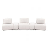 Stavanger White Curved 3-Seater Sofa by Furniture of America at Eve Furniture