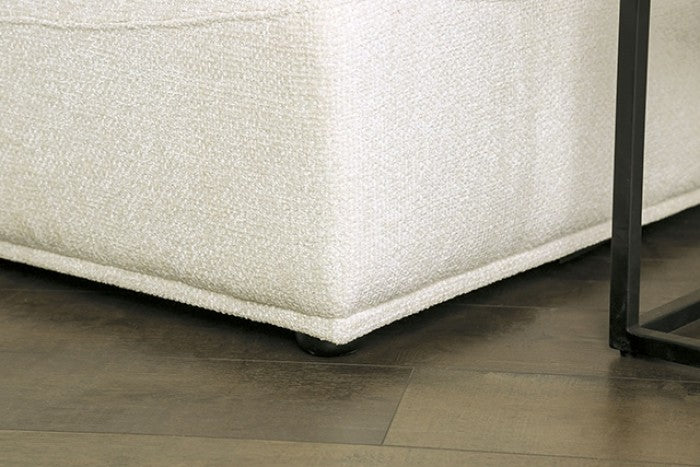 Stavanger White Curved 3-Seater Sofa by Furniture of America at Eve Furniture