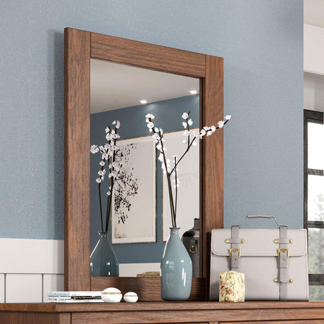 Stavros Mahogany Mirror by Furniture of America at Eve Furniture