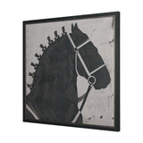 Steed 2 by Mercana Studio Hand-Embellished Textured Framed Canvas Artwork by Mercana at Eve Furniture