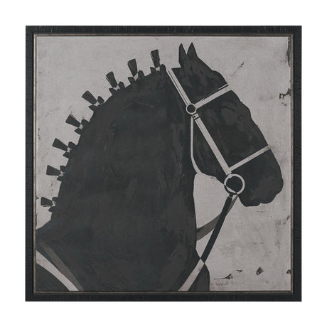Steed 2 by Mercana Studio Hand-Embellished Textured Framed Canvas Artwork by Mercana at Eve Furniture