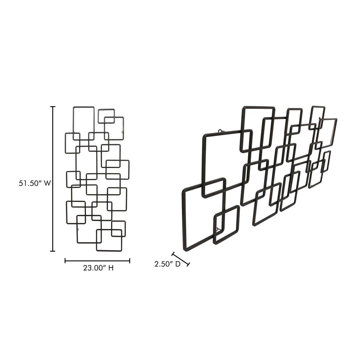 Steel Black Squares Wall Décor by Moe's Home at Eve Furniture