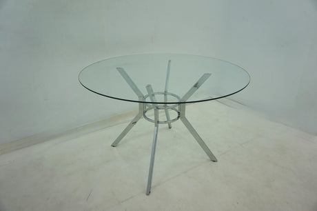Steele Chrome 48-inch Round Glass Top Dining Table by Coaster at Eve Furniture