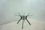Steele Matte Black 48-inch Round Glass Top Dining Table by Coaster at Eve Furniture