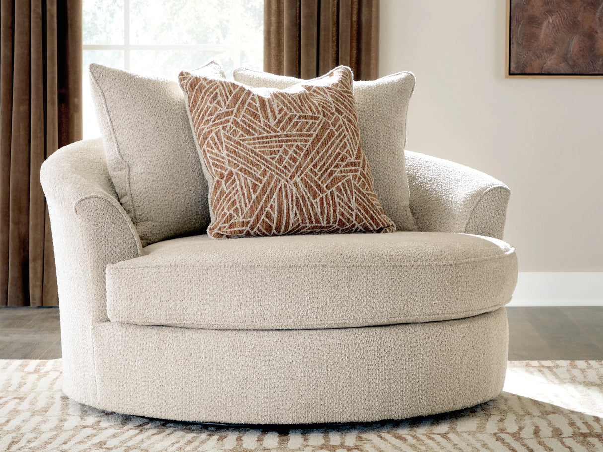 Steelwater Retreat Latte Oversized Swivel Accent Chair by Ashley at Eve Furniture