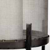 Steen Set of Two Black Meshed Metal Candle Holder Lanterns by Mercana at Eve Furniture