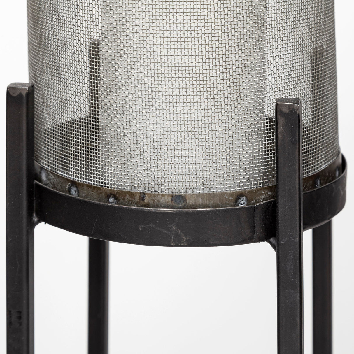 Steen Set of Two Black Meshed Metal Candle Holder Lanterns by Mercana at Eve Furniture