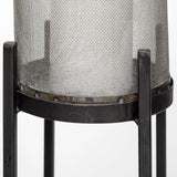 Steen Set of Two Black Meshed Metal Candle Holder Lanterns by Mercana at Eve Furniture