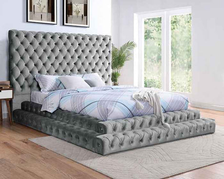 Stefania Gray 5-Piece Queen Bedroom Set by Furniture of America at Eve Furniture