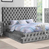 Stefania Gray 5-Piece Queen Bedroom Set by Furniture of America at Eve Furniture
