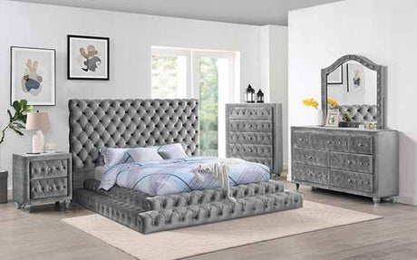 Stefania Gray 5-Piece Queen Bedroom Set by Furniture of America at Eve Furniture
