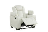 Stefano LED White 3-Piece Reclining Living Room Set by Happy Homes at Eve Furniture