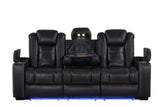 Stefano Black 3-Piece Reclining Living Room Set by Happy Homes at Eve Furniture