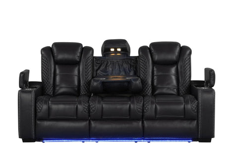 Stefano Black 3-Piece Reclining Living Room Set by Happy Homes at Eve Furniture