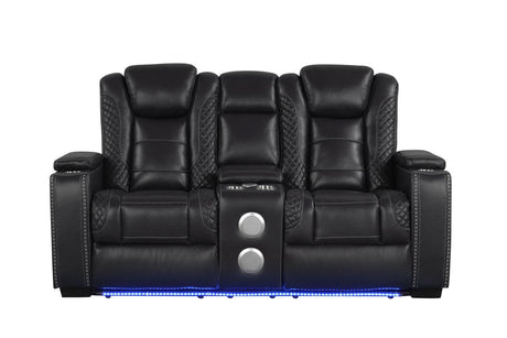 Stefano Black 3-Piece Reclining Living Room Set by Happy Homes at Eve Furniture
