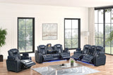 Stefano Blue 3-Piece Reclining Living Room Set by Happy Homes at Eve Furniture