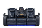Stefano Blue 3-Piece Reclining Living Room Set by Happy Homes at Eve Furniture